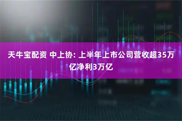 天牛宝配资 中上协: 上半年上市公司营收超35万亿净利3万亿