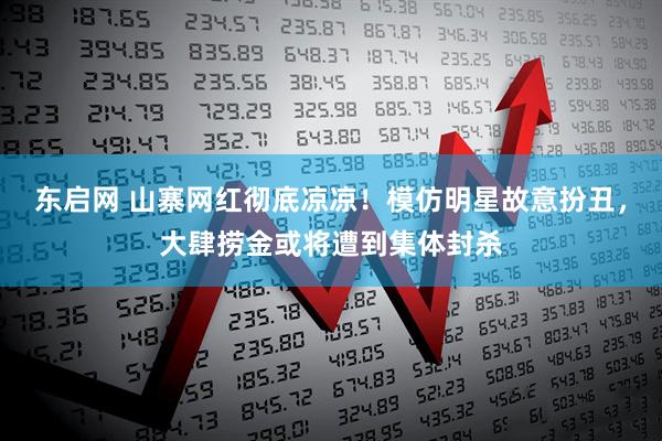 东启网 山寨网红彻底凉凉！模仿明星故意扮丑，大肆捞金或将遭到集体封杀